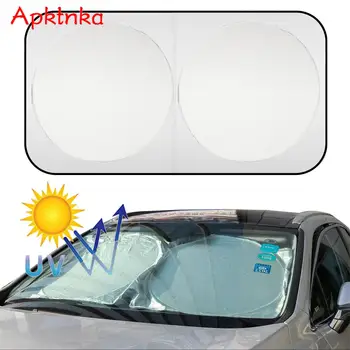 APKTNKA שמשת הרכב השמש צל עם נרתיק אחסון החלון הקדמי שמשיה מגן כיסוי חוסם מגן מגן עבור רכב משאית השטח.