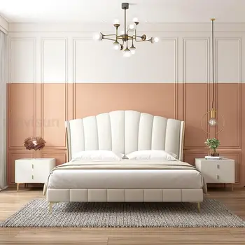 אור יוקרה השינה מסגרות בטוחים חומרים תמיכה התאמה אישית גדולה שטח אחסון נוח מעץ, מיטה זוגית