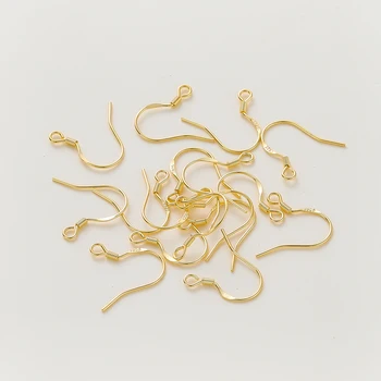 2Pair עגיל הוק אבזמי 14K/18K זהב מצופה כסף 925 סטרלינג עבור DIY עגיל תכשיטים ביצוע אספקת אביזרים