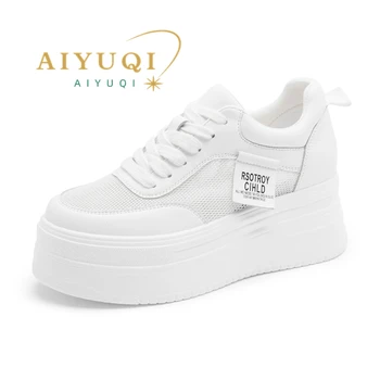 AIYUQI עור אמיתי נעלי ספורט לבנות נקבה 2023 הקיץ פלטפורמה חדשה נעליים נשים ספורט תלמיד שטוחות נעליים מזדמנים נקבה