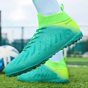 איכות מסי כדורגל סוליות מגפי אנטי להחליק הסיטוניים חיצוני בחברה נעלי כדורגל Futsal אימון מתאים נעלי ספורט גודל 31-48