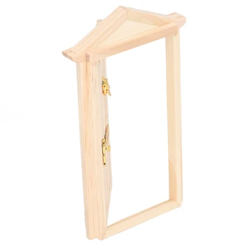 מיני דלת עץ 1:12 מיניאטורי זירת ליבנה חומר החוד עיצוב רהיטי דלת בית הבובות אביזרים
