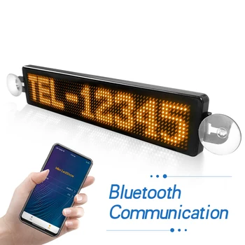 Bluetooth שליטה 23CM 12X72 פיקסלים הוביל מכונית שלט לתכנות פנל גלילה מסר לתכנות מסך תצוגה