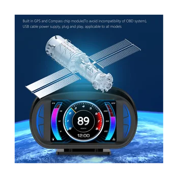 האד OBD2 GPS Head-Up Display מד מהירות מד מהירות מד שיפוע הפונקציה מטר אוטומטי אספקה