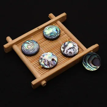 צבעונית עגולה בצבע האבלוני מעטפת שרשרת תליון עבור תכשיטים שרשרת צמיד בעבודת יד מתנה אביזרים 20mm