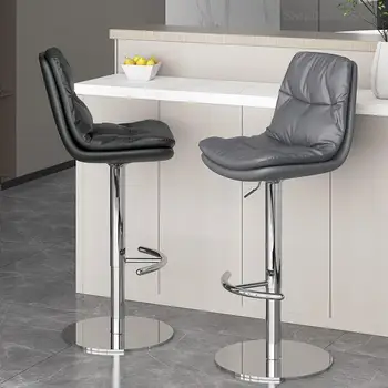 יוקרה כיסאות בר מודרניים עור רגל מתכת מינימליסטי כיסא מעור נורדי הסלון Sillas De הביתה בר רהיטים YYY40XP
