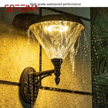SOFEINA חיצונית סולארית קיר אור LED עמיד למים מודרני יצירתי פמוטים המנורה הביתה המרפסת קישוט