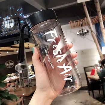 600ML קיבולת גדולה פלסטיק פשוט מט מים כוס חיצוני נייד ספורט, בקבוק מים Creatieve חלבית מים Drinkware גורדה