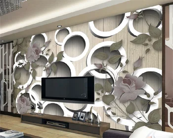 המסמכים דה parede 3D טפט מותאם אישית מודרני מינימליסטי רטרו פרח רוז לעיצוב הבית ציורי קיר באיכות גבוהה בסלון טלוויזיה רקע קיר