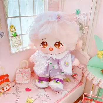 20cmCotton התינוק נערת קיץ בגדים איידול כוכב בובה חמודה ממולאים התאמה אישית איור צעצועי בובת בובות ממולאות צעצועים אוהדים קולקציית