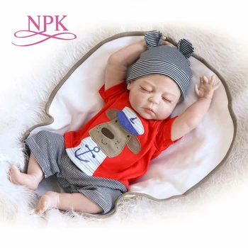 NPK 56CM גדול גודל מחדש תינוק בבה בובה מחדש מלאה סיליקון הגוף הטוב ביותר לילדים ישנה מתנה הנער של צעצועים brinquedos bonecas