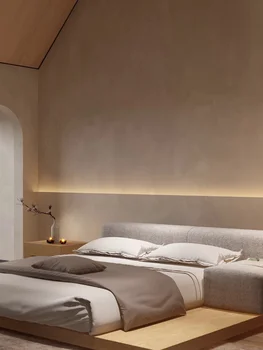 בד מיטה זוגית בסגנון יפני שקט בסגנון פשוט מודרנית חדשה טכנולוגיה סינית בד המיטה מאסטר מצעים טאטאמי המיטה