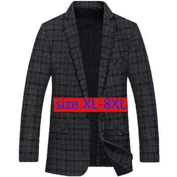 הגעה לניו אופנה סופר גדול באיכות גבוהה גברים חליפת האריג אביב יחיד עם חזה מזדמנים בתוספת גודל XL 2XL 3XL 4XL 5XL6XL7XL8XL