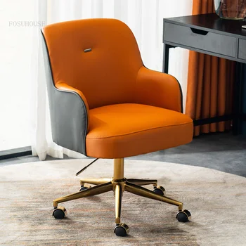 נורדי Office כיסאות יחיד להרים המסתובב כורסה ריהוט משרדי המודרנית רך ריפוד כיסא המחשב בבית הכסא המשחק הכיסא