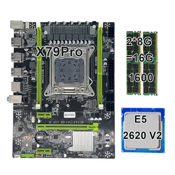 KEYIYOU X79 PRO לוח האם להגדיר LGA2011 E5 2620-V2 2*8GB=16GB DDR4 רג ' זיכרון ECC cpu קומבו קיט PCI-16 NVME מ. 2 שרת M-ATX