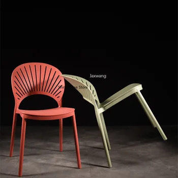 נורדי האוכל כיסא מטבח ריהוט מודרני מינימליסטי פלסטיק כסא משענת מעובה הביתה יצירתי מסעדה כיסאות חיצוני