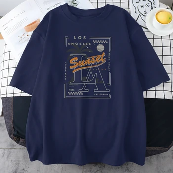 סאנסט בלוס אנג ' לס, קליפורניה, 1983 כותנה חולצת היפסטרים יצירתיות Tshirts רך בודדים בגדים Harajuku Mens חולצות.