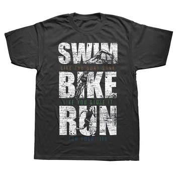 חידוש מדהים טריאתלון חולצות גרפי כותנה שחייה אופניים ריצה שרוול קצר מתנות יום הולדת קיץ סגנון החולצה
