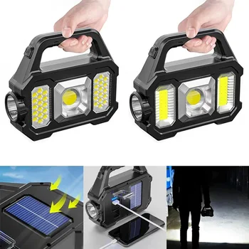 500lm סולארית LED פנס קמפינג עם קלח עבודה אורות הפנס עמיד למים 6 הילוכים נטענת פנסים לקמפינג וטיולים