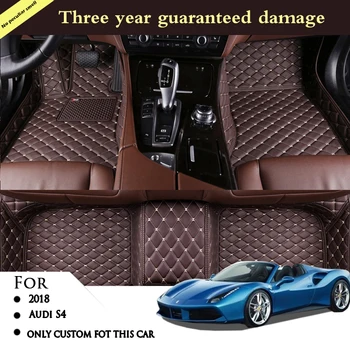מותאם אישית שטיחים עבור אאודי S4 2018 עור עמיד למים המכונית מחצלות אביזרי רכב פנים אוטומטי סטיילינג קדמי ואחורי שטיחים