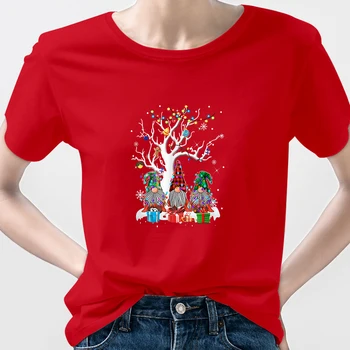 חג המולד להתלבש אדום חולצת טריקו פאטאל ברזיל אופנת רחוב קיץ, שרוול קצר 2022 אופנה זולים משלוח חינם בגדי נשים