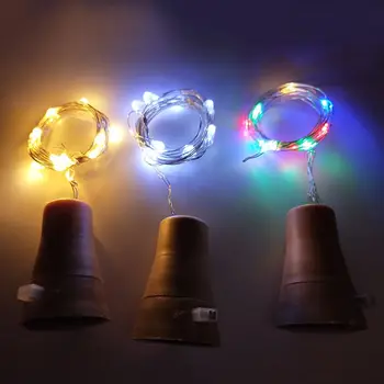 10/20 LED סולארית בקבוק יין הפקק בצורת מחרוזת אורות לילה פיית חג המולד הוגן 40JA