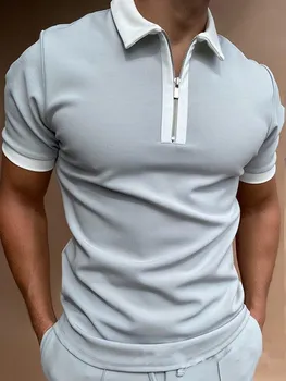 2023 הקיץ החדש של גברים מזדמנים עם שרוולים קצרים חולצת פולו עסקי אופנה דש חולצת הטריקו של גברים לנשימה חולצת פולו בגדי גברים