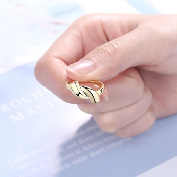 מכירה חמה Oufengfeng תכשיטים גודל מתכוונן טבעת פתוחה בסגנון מודרני גיאומטרי טבעת כסף תכשיטים הסיטוניים