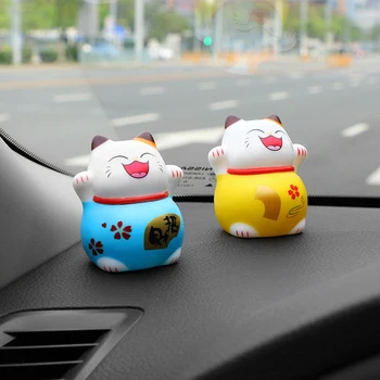 קישוט רכב PVC מזל בובת חתול להבין רכב לוח המחוונים קישוט הקמע ילדים מתנה צעצועים חמוד עיצוב הפנים המכונית אביזרים