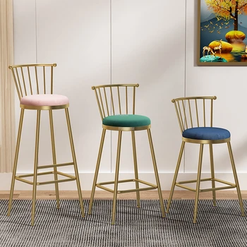 אירופה מעצב בר-כסאות מטבח מודרני הפנאי המלון גבוהה כיסאות הבר ריהוט הבית הנורדי יצירתי ברזל בר כיסאות