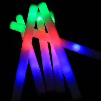 1pc בתפזורת צבעוני LED סטיק לייט RGB LED לעודד צינור זוהר בחושך קצף מקל אור יום הולדת מסיבת חתונה הילד זוהר צעצוע