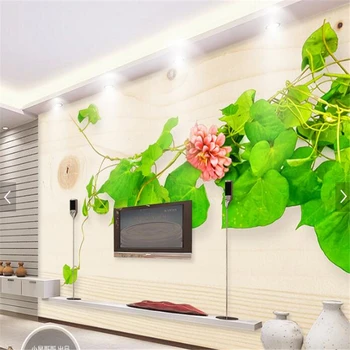 beibehang תמונה מותאמת אישית רקעים freshened צמח טלוויזיה קיר פרסקו 3D רקע ציור קיר בסלון טלוויזיה 3D טפט הנייר דה parede