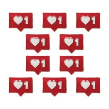 10Pcs יצירתי לב הסיכה האדומה סיכות דש עבור תרמילי מתכת תג ' ינס אמייל סיכת תכשיט מתנה
