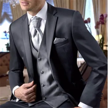 קלאסי 3Pc ' קט+מכנסיים+אפוד+עניבה אלגנטי לחתונה חליפה לגברים אופנה חליפות מותאמות אישית רשמית טוקסידו Terno Masculino בלייזר מכנסיים