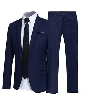 2020 האחרונה כחול נייבי גברים חליפות 2 חלקים תפורים חתונה צבעוני הנשף חליפות Terno Masculino Mens חליפות (ז ' קט+מכנסיים+עניבה)