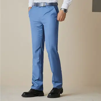גברים 2023 אופנה האביב המשרד לעסקים המכנסיים זכר חדש אופנת רחוב מוצק מקרית ישר מכנסיים גברים רופף מלא מכנסיים H118