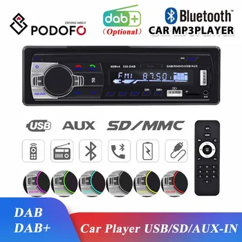 Podofo Dab רדיו במכונית Autoradio סטריאו מקלט FM Aux Input USB SD JSD-520 12V במקף 1din Bluetooth נגן מולטימדיה MP3