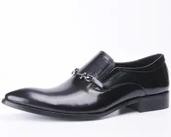 חדשים סגנון אופנה מחודד בוהן נעלי גברים נעל גבוהה עור אמיתי לבוש רשמי נעליים להחליק על נעליים, עסקים