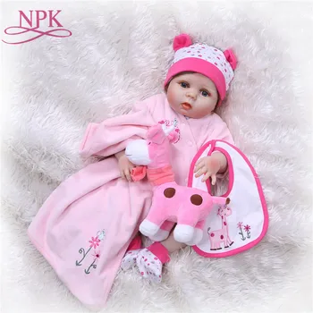 NPK גוף מלא סיליקון מחדש את הבובה ילדים למשחק מתנה עבור בנות התינוקת בחיים צעצועים רכים זרי פרחים בובה Bebes מחדש
