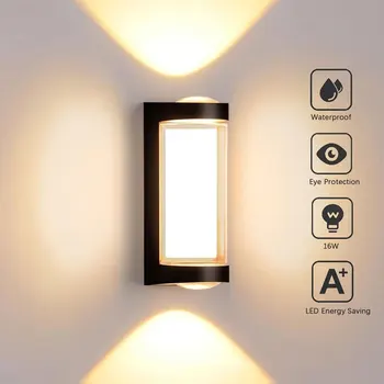 LED חיצונית פשוטה ויצירתית כפול-ראש מנורת קיר 'פנס מנורת קיר אלומיניום מסדרון מנורת קיר חדר השינה