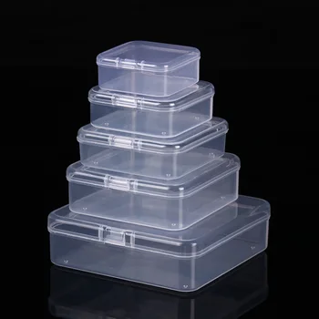 פלסטיק מיני קופסא שקופה קופסא מלבנית תיבת Dustproof קופסת אריזת קופסת אחסון עמיד תכשיטים אחסון מכולות