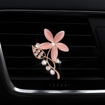 קריסטל פרח אוטומטי קישוטי פנים לשקע אוויר מטהר המכונית ניחוח רכב ארומתרפיה מוצק בושם הילדה מתנה