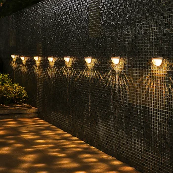 חיצונית אינדוקציה מנורת קיר LED עמיד למים מרפסת גן נוי סולארית החצר בגדר קישוט