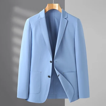 2023High באיכות אופנה, נאה הקיץ traceless גברים אלסטי suit מעיל חליפת עסקים קרח משי חינם גיהוץ יחיד המערבי.
