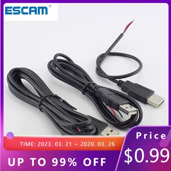 ESCAM 0.3/1/2M DC 5V USB 2.0 Type זכר 2 פינים כבל אספקת החשמל של מתאם גובה עבור מכשירים חכמים DIY מחבר הכבל