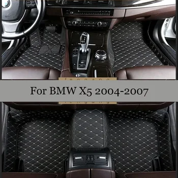 שטיחים עבור ב. מ. וו X5 2007 2006 2005 2004 המכונית מחצלות המלאכותי עמיד למים עור מותאם אישית הפנים אביזרים מחצלות רכב כיסוי