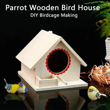 גינה חיצונית ציפור הבית עם שרוך מעולה לנעול בר חופשי התקנה קלה יצירתי עץ תלוי ציפורים