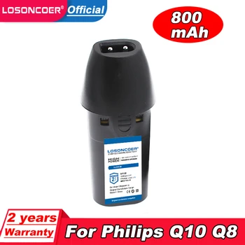 LOSONCOER 800mAh עבור Philips Q10 Q10S Q10+ X5 R8 Q8 XQ8 1128 5190 HC11K שיער קליפר BaoRun P2 P3 סוללה