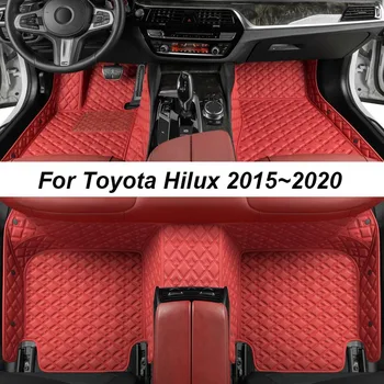 מותאם אישית יוקרה מחצלות עבור טויוטה Hilux 2015~2020 ללא קמטים מחצלות רכב אביזרים הפנים החלפת חלקים סט מלא