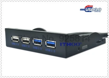 על ידי dhl או ems 20pcs 4 יציאות USB 2.0 USB 3.0 בלוח הקדמי רכזת הפיצול הפנימי משולבת סוגר מתאם עבור תקליטונים 3.5 אינץ ' במפרץ
